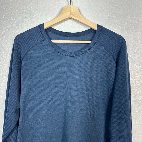 Lululemon Mens Metal Vent Tech Long Sleeve Crew Neck Shirt in Blue Size Large - Picture 2 of 7